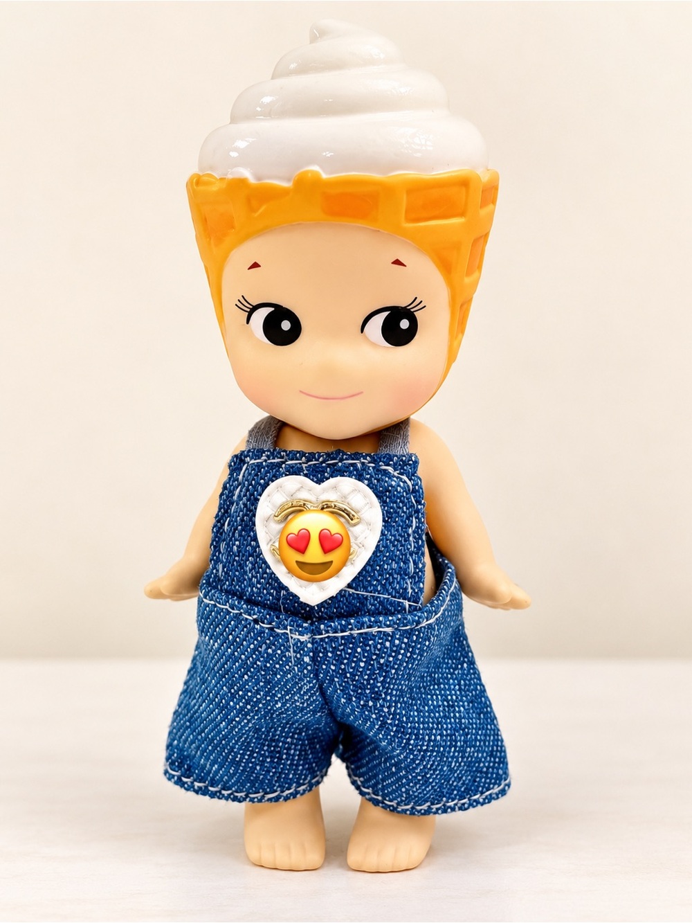 Ice Cream from Sonny Angel Sweets series dressed in classic blue overalls!